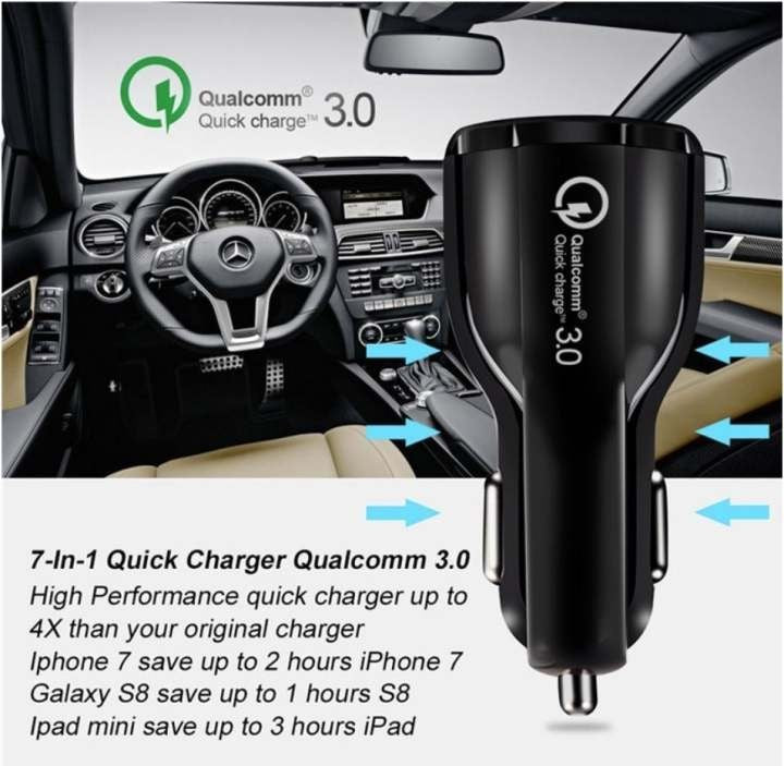 Car Charger by Qualcomm Fast Charging 2 USB 3.0