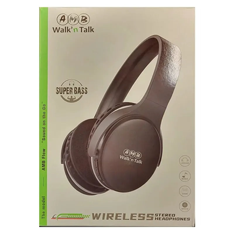 AMB Walk'n Talk Wireless Stereo Headphones (Super Bass)
