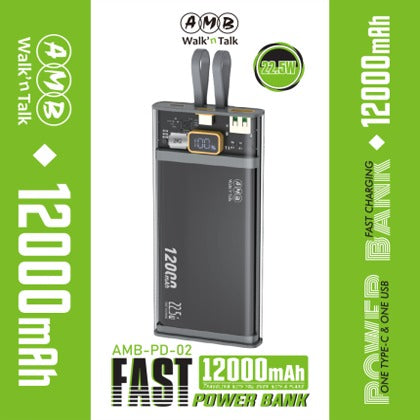 AMB Power Bank 12000mAh AMB PD-02 (PD