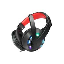 Red A65 Stereo Gaming Headset – 7 LED Lights & Mic for PC, Laptop & Console