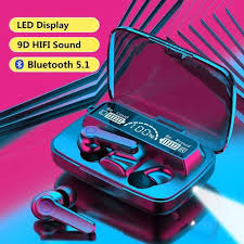 M19 TWS Airpods Wireless Bluetooth 5.1 Headset with a Big Screen LED Three Digital Display and Bluetooth Earphone