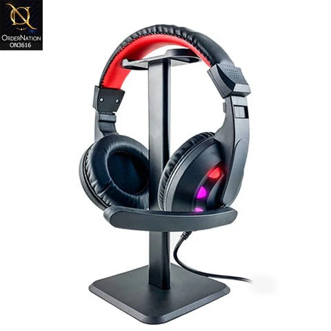 Red A65 Stereo Gaming Headset – 7 LED Lights & Mic for PC, Laptop & Console