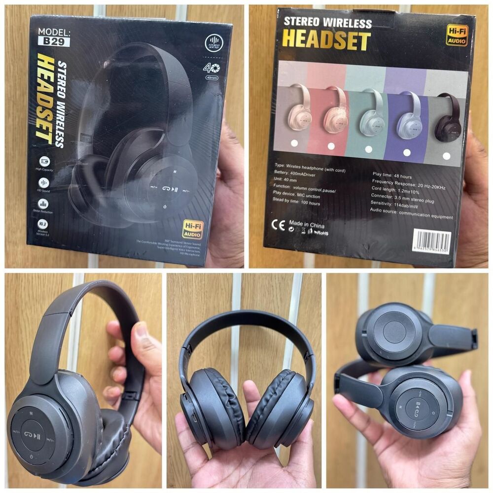 B29 Stereo Wireless Headset | High-Capacity Battery, HD Sound, Noise Reduction, Bluetooth 5.3